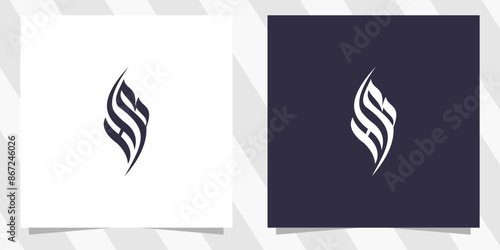 letter hb bh logo design vector