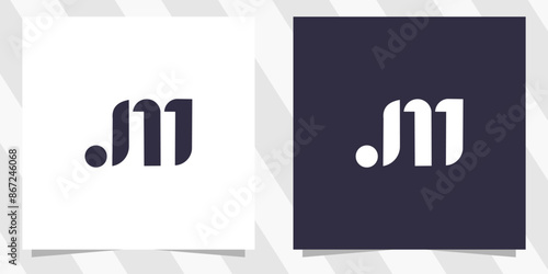 letter jm mj logo design vector