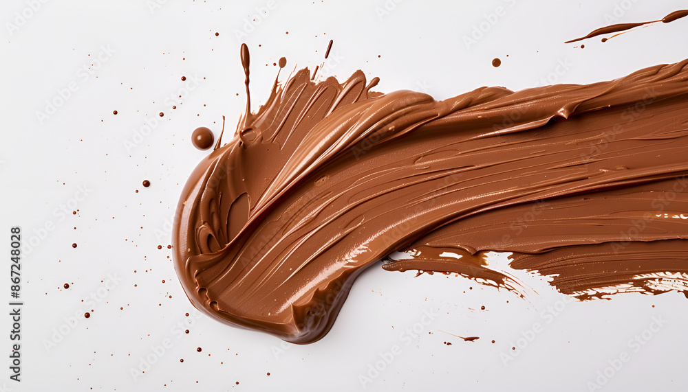 Smear of tasty milk chocolate paste isolated on white Smear of tasty milk chocolate paste isolated on white