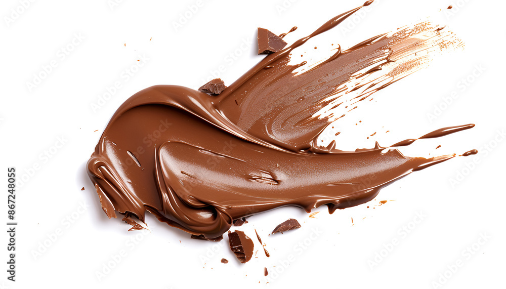 Smear of tasty milk chocolate paste isolated on white Smear of tasty milk chocolate paste isolated on white