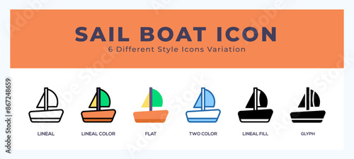 Sail boat icon vector for web. and mobile app
