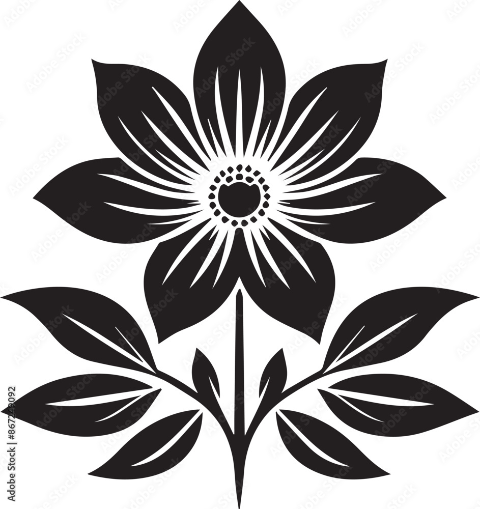 Flower plant Vector Silhouette Logo Flower plant Vector Silhouette Logo