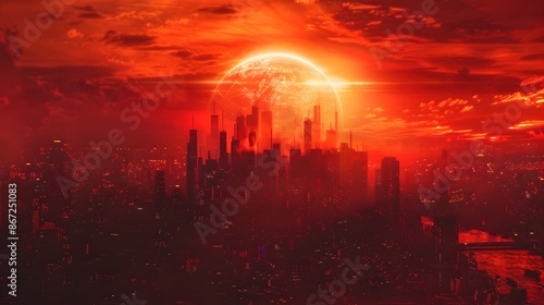 Futuristic Dystopian Citysc...