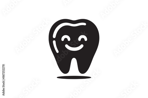 Happy teeth vector silhouette 