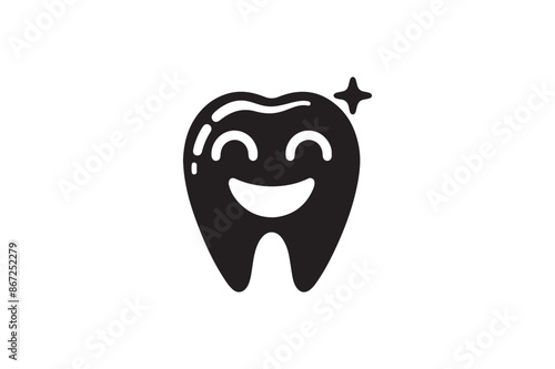 Happy teeth vector silhouette 