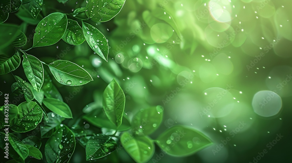 A green leafy background with a leafy green leaf in the foreground, Generate AI. A green leafy background with a leafy green leaf in the foreground, Generate AI.