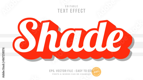 Long shadow effect, simple red editable text effect