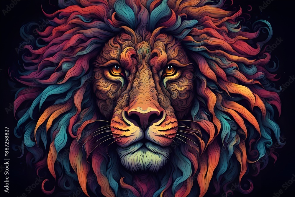 DMT lion: Powerful Wildlife Mandala Portrait DMT lion: Powerful Wildlife Mandala Portrait