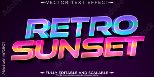 Retro text effect, editable vintage and old-school customizable font style.