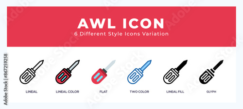 Awl symbol. vector icon symbol. logo illustration. vector graphics