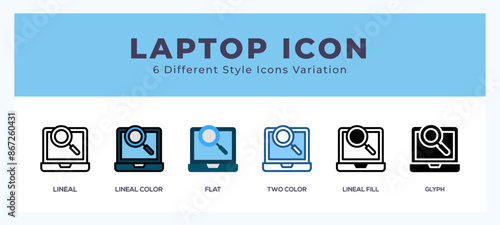 Laptop icon set. Design elements for logo