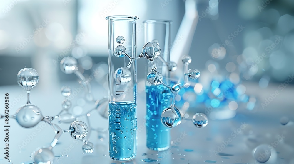 Science Chemistry Concept: Abstract Polygonal Laboratory and Isolated on a White Background Science Chemistry Concept: Abstract Polygonal Laboratory and Isolated on a White Background