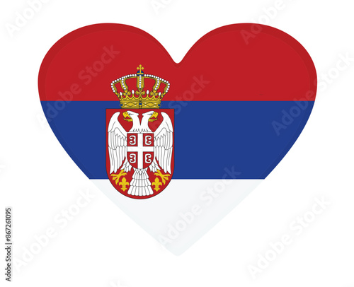 Serbia flag heart shaped. vector