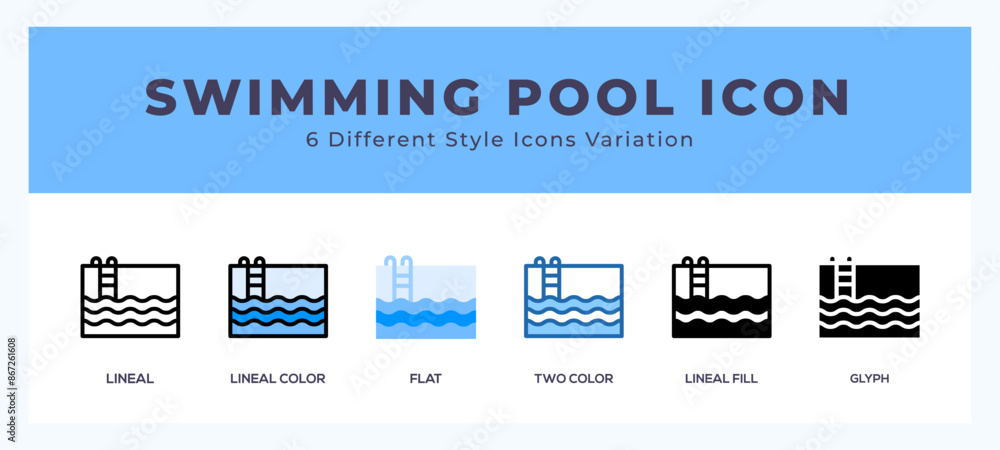 Swimming pool icon set pack vector illustration. Swimming pool icon set pack vector illustration.