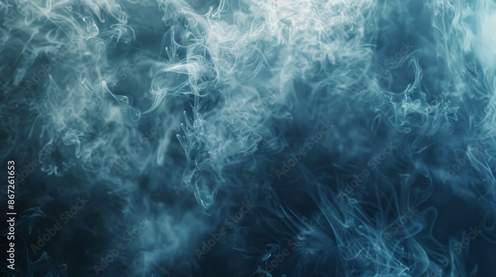 Obraz premium White smoke isolated on black background