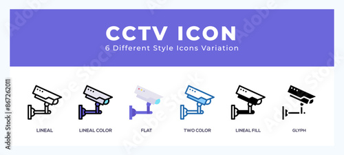 Cctv icon in different style vector illustration.