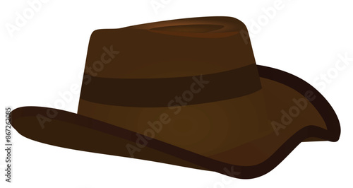 Brown cowboy hat. vector illustration