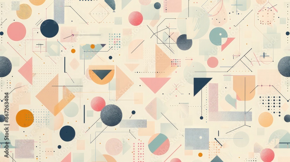 Abstract geometric pattern with business icons and soft colors. Abstract geometric pattern with business icons and soft colors.