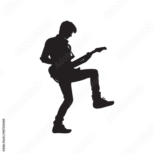 High-Quality Guitarist Silhouette Vector Graphics.