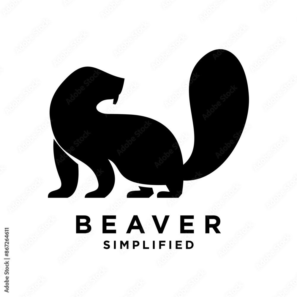 Obraz premium Beaver Logo icon design illustration template