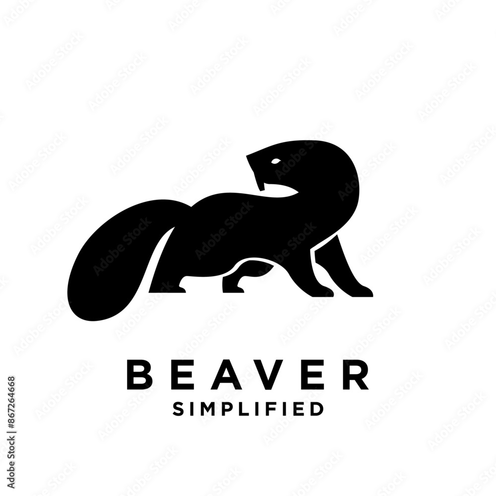 Fototapeta premium Beaver Logo icon design illustration template