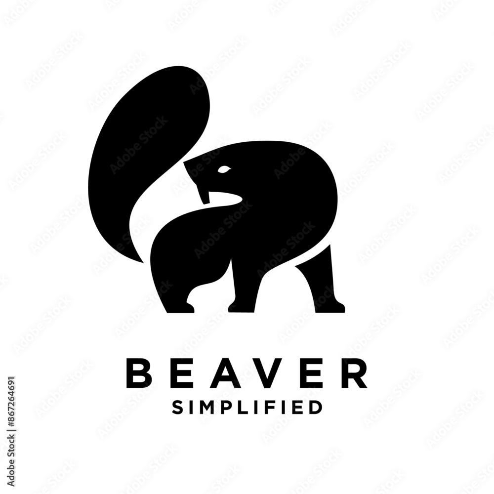 Obraz premium Beaver Logo icon design illustration template