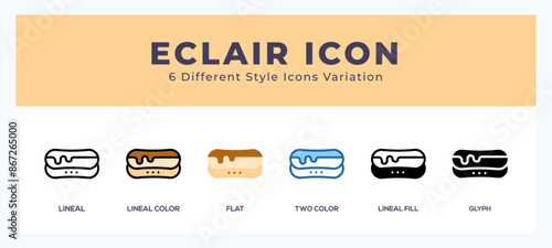 Eclair icon vector illustration. trendy styles