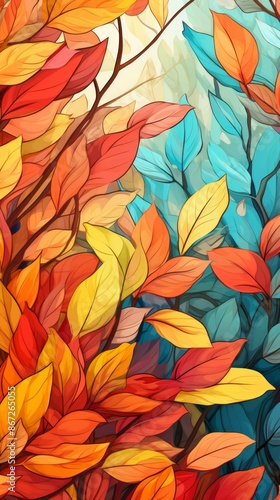 Leaves Material Structure Background - Generative AI