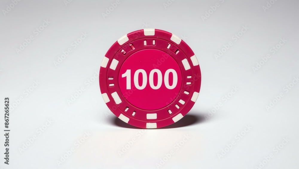 Fototapeta premium create an image of a single pink dollar poker chip background