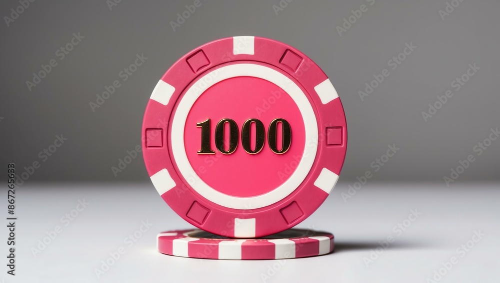 Fototapeta premium create an image of a single pink dollar poker chip background