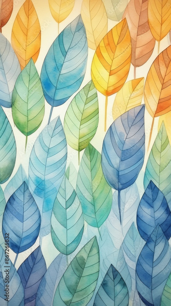 Leaves Material Structure Background - Generative AI Leaves Material Structure Background - Generative AI