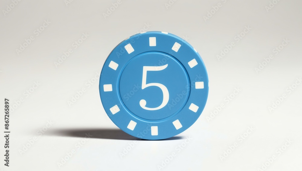 create an image of a single light blue dollar poker c background