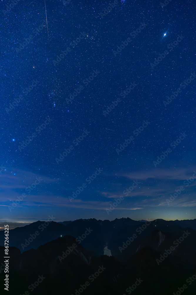 Naklejka premium 針ノ木岳の夜空