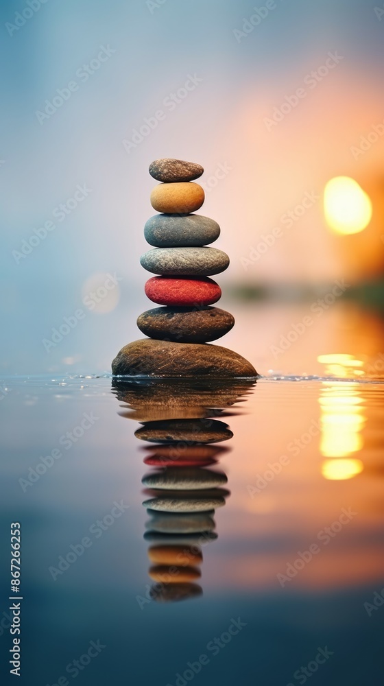Obraz premium Pebbles Material Structure Background - Generative AI