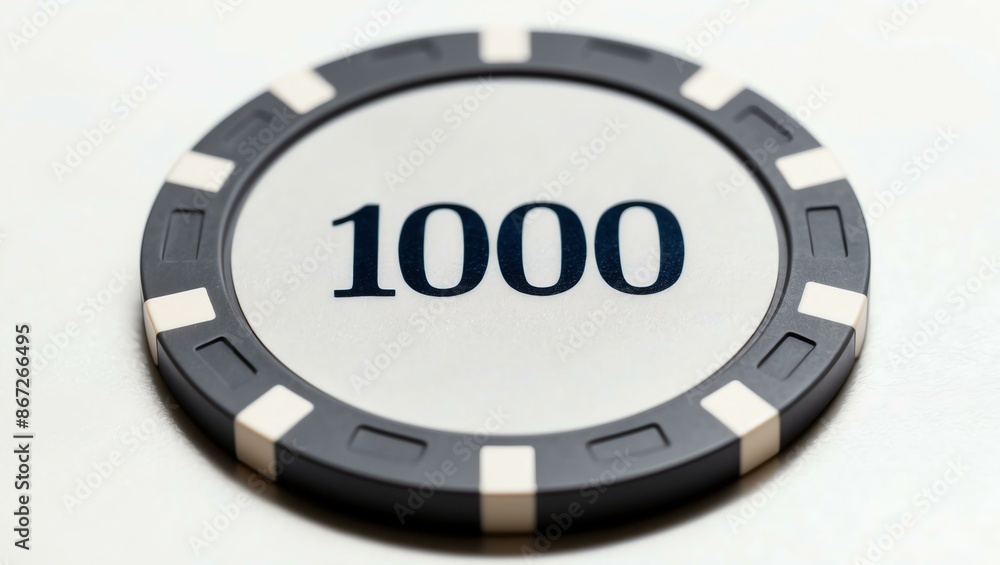 Fototapeta premium create an image of a single grey dollar poker chip background