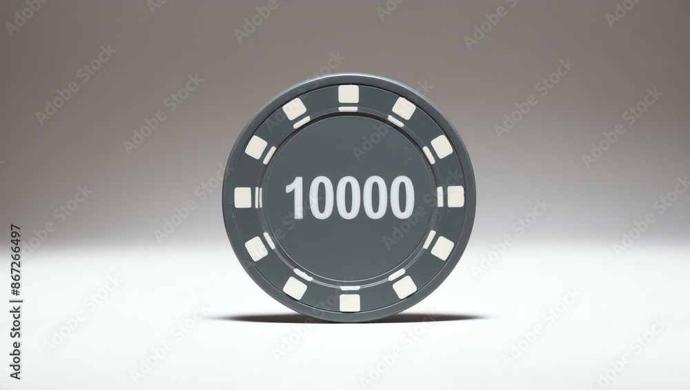 create an image of a single grey dollar poker chi background
