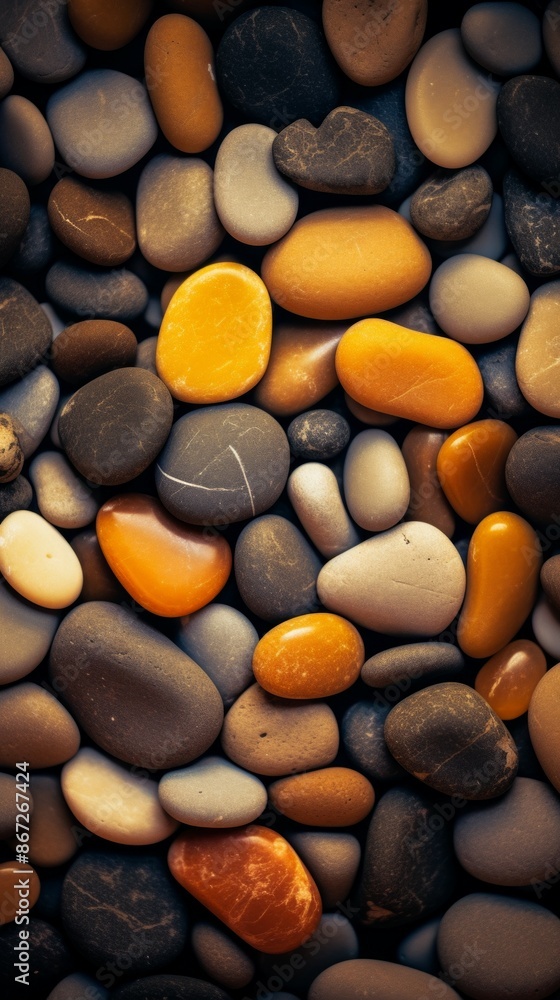 Pebbles Material Structure Background - Generative AI Pebbles Material Structure Background - Generative AI
