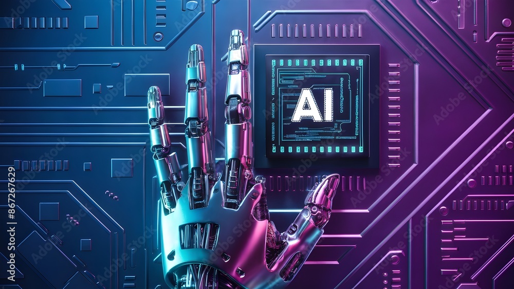 Advanced AI Technology in Robotic Arm with Circuit Board Interface ...