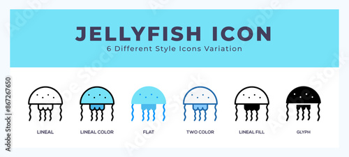 Jellyfish symbol. logo. icon vector illustration.