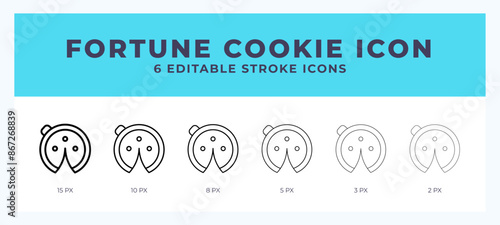 Fortune cookie line icon. For web. And mobile app. Vector illustration.
