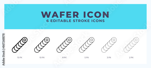 Wafer icon vector illustration. With editable stroke for web. App and more.