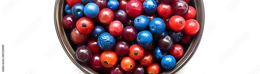 Bowl of Blue and Red Berries - Realistic Image Bowl of Blue and Red Berries - Realistic Image
