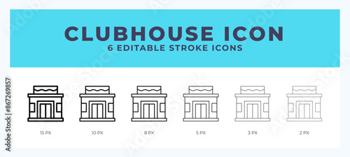 Clubhouse line icon vector illustration in trendy style.