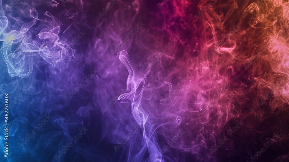 Colorful smoke isolated on black background