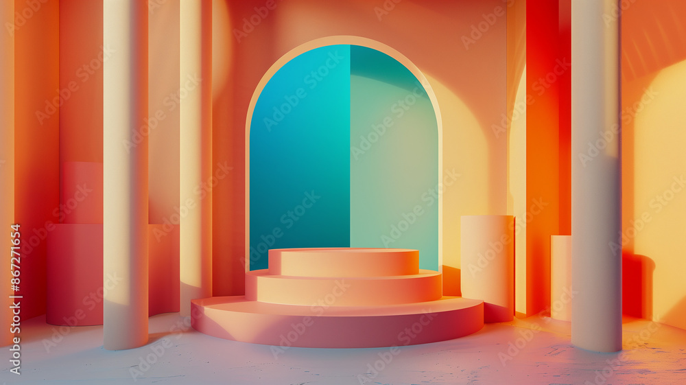 3D rendering geometry e-commerce product booth
3D rendering geometry e-commerce product booth