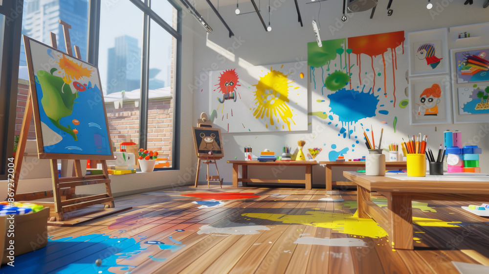 Augmented Reality Art Studio A D artists studio where real paintbrushes and canvases interact with D digital paint splashes and animated characters that help complete the artwo Augmented Reality Art Studio A D artists studio where real paintbrushes and canvases interact with D digital paint splashes and animated characters that help complete the artwo