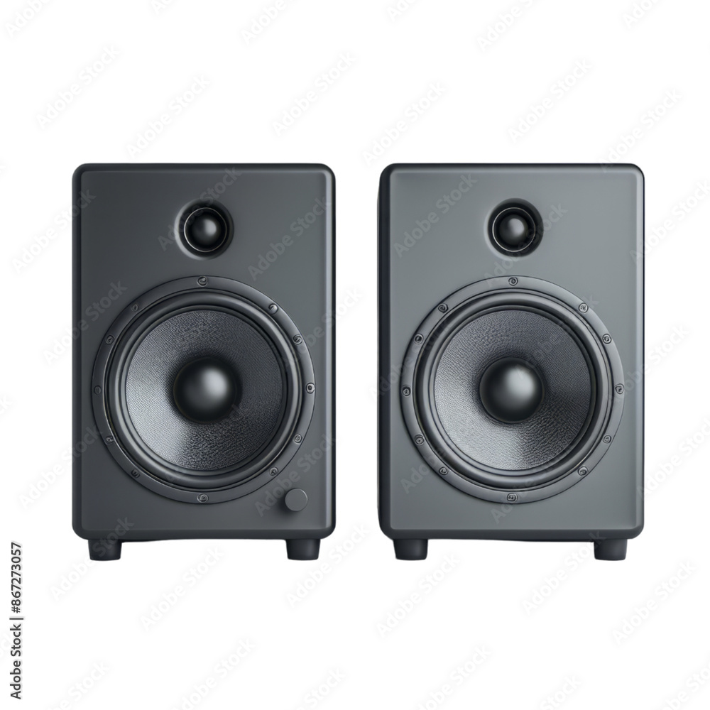 Studio Monitors for Music Production isolated on transparent background. Studio Monitors for Music Production isolated on transparent background.