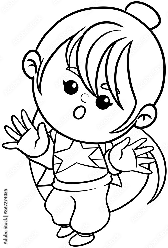 Illustration of Cartoon singer rockstar woman Dream Career and Inspiration for Coloring page Illustration of Cartoon singer rockstar woman Dream Career and Inspiration for Coloring page