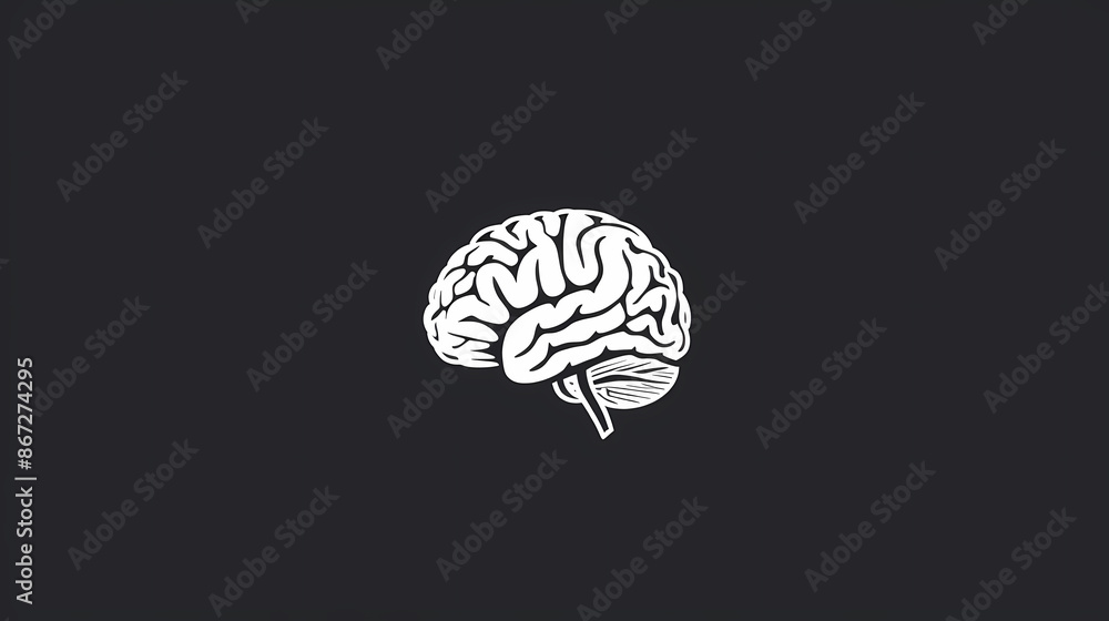 Simple white brain logo Simple white brain logo
