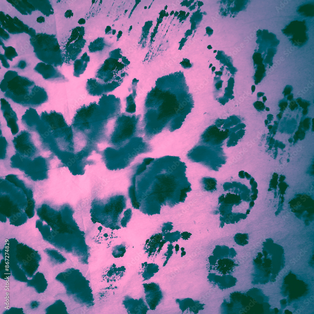 Green Jungle. Bright Leopard Skin Texture. Black